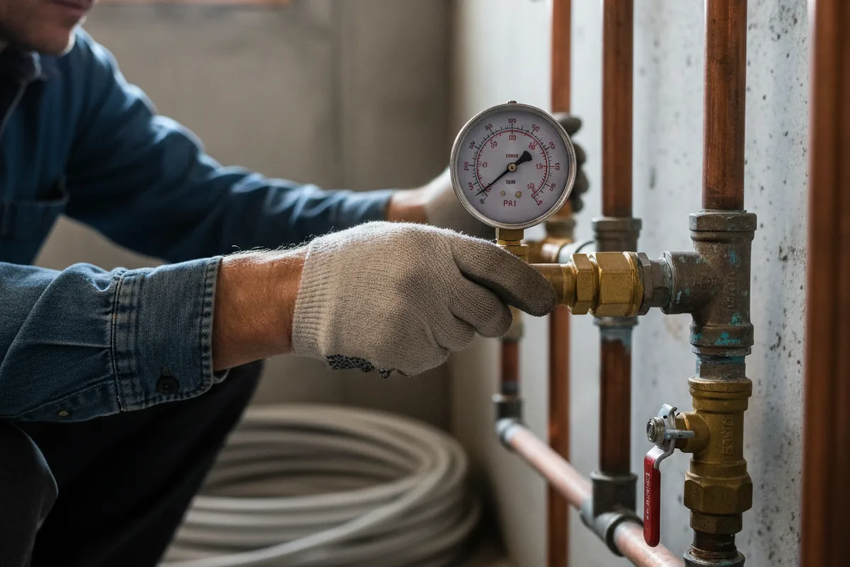 Pressure testing a repaired line during Water Line Repair in Saint George