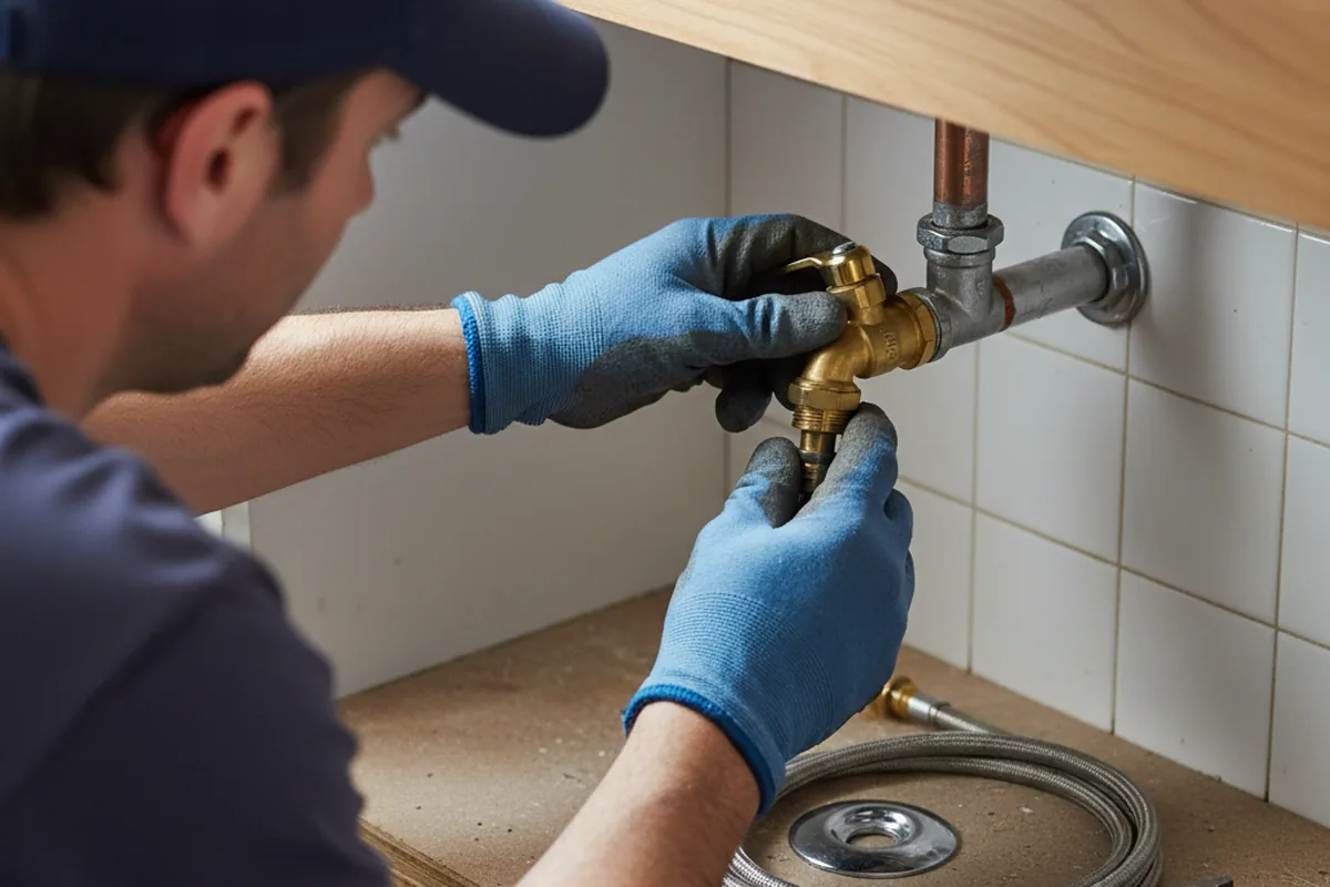Shutoff valve and fitting work during Burst Pipe Repair in Saint George